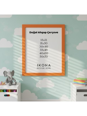 İkona Design Studio Doğal Ahşap Poster Çerçevesi |  Ahşap Çerçeve |poster  Çerçevesi | Modern Stil Minimal Duvar Dekoru