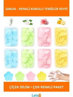 Letsii Çiçek Şeklinde Renkli Sihirli Sabun Dilimleri