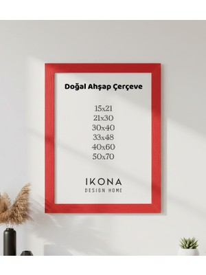 İkona Design Studio Doğal Ahşap Poster Çerçevesi |  Ahşap Çerçeve |poster  Çerçevesi | Modern Stil Minimal Duvar Dekoru
