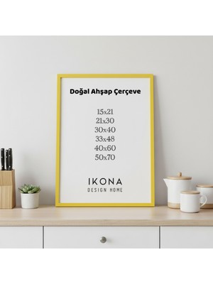 İkona Design Studio Doğal Ahşap Poster Çerçevesi |  Ahşap Çerçeve |poster  Çerçevesi | Modern Stil Minimal Duvar Dekoru