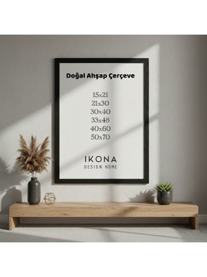 İkona Design Studio Doğal Ahşap Poster Çerçevesi |  Ahşap Çerçeve |poster  Çerçevesi | Modern Stil Minimal Duvar Dekoru