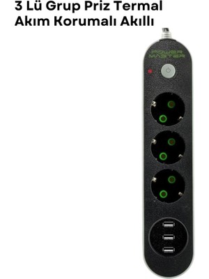Marsilyan 3 USB Portlu Üçlü Priz CXE103