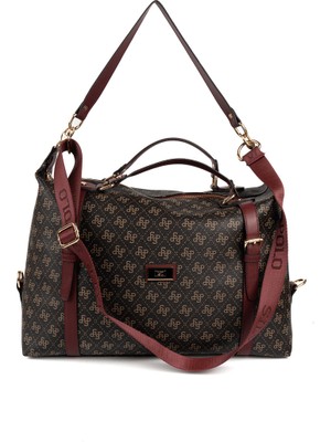 Silver Polo  Kadın Omuz Çantası 1064-48290 Sılver Polo Bayan Çantası M178 Kahve Sarı-Mat Bordo