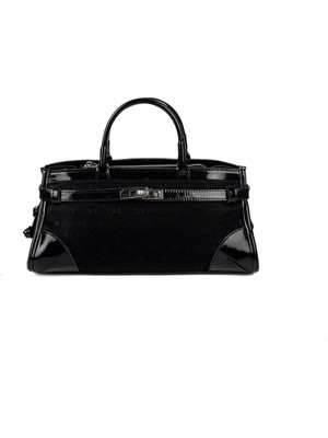 Silver Polo  Kadın Omuz Çantası 1260-48511 Sılver Polo Bayan Çantası M158 Siyah-Rugan Siyah