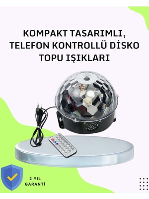Marsilyan Ev ve Parti Için Masaüstü Bluetooth Disko Topu Işık Gösterisi