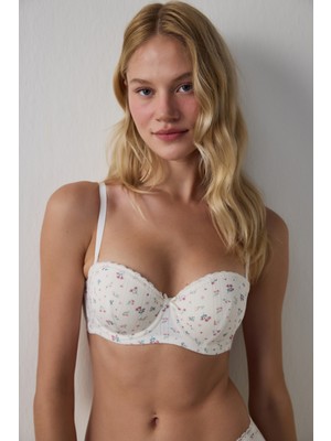 Penti Ekru Pop up Pointel Pamuklu Printed Sütyen