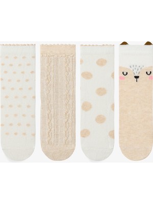 Penti Çok Renkli Kız Çocuk Cream Hedgehog 4lü Soket Çorap