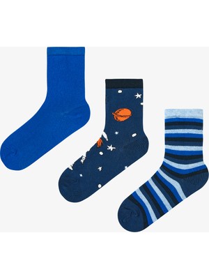 Penti Çok Renkli Erkek Çocuk Astronaut Blues 3lü Soket Çorap
