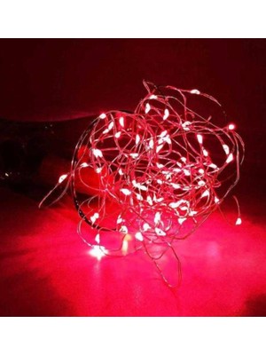 Borayris Solar Güneş Enerjili Peri LED 22 Metre 200 LED -8 Fonksiyonlu Kırmızı