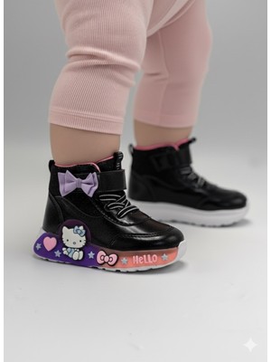 Garantili Orijinal Ortopedi Su Geçirmez Kız Bebe Işıklı Tarz Şık Bot Uzun Spor 22-23-24-25 Numara