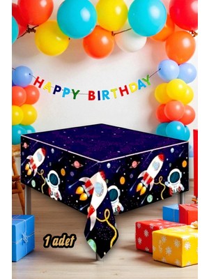 1 Adet Uzay Temalı Masa Örtüsü - Parti ve Kutlamalar Için Masa Örtüsü
