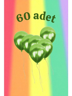 60 Adet Yeşil Renk Balon Seti - Doğum Günü Parti ve Eğlenceli Etkinlikler Için