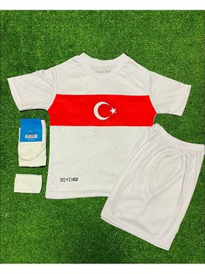 Maharet Türkiye Euro 2024 Isimsiz Beyaz Çocuk Forması 4'lü Set (White)