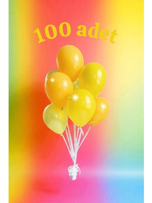 100 Adet Sarı Renk Balon Seti - Doğum Günü Parti ve Eğlenceli Etkinlikler Için