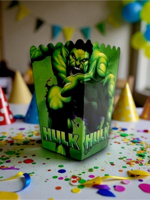 24 Kişilik Hulk Temalı Mısır Kutusu / Ikramlık Kutusu (24 Adet)