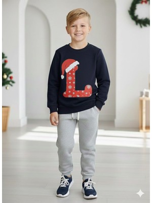 Çağla Kurt L Harfli Unisex Yilbasi Temali Sweatshirt