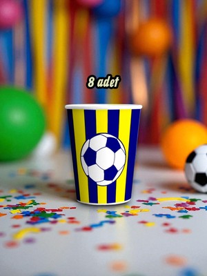 8 Adet Sarı Lacivert Temalı Bardak - Doğum Günü Parti ve Eğlenceli Etkinlikler Için