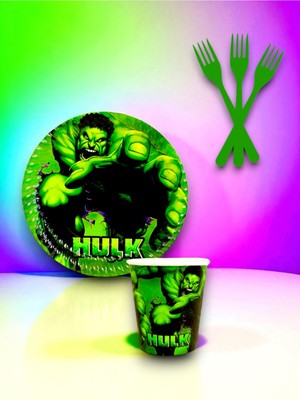 16 Kişilik Hulk Temalı Tek Kullanımlık Servis Seti