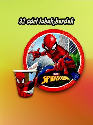 32 Kişilik Örümcek Adam Temalı Parti Seti - Doğum Günü ve Özel Kutlamalar Için