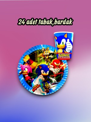 24 Kişilik Sonic Temalı Parti Seti - Doğum Günü ve Özel Kutlamalar Için