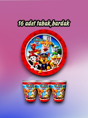 16 Kişilik Paw Patrol Temalı Parti Seti - Doğum Günü ve Özel Kutlamalar Için