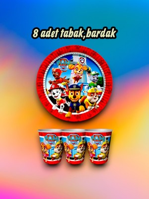 8 Kişilik Paw Patrol Temalı Parti Seti - Doğum Günü ve Özel Kutlamalar Için