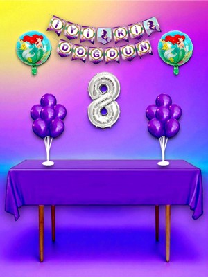 Denizkızı Temalı 8 Yaş Doğum Günü ve Özel Etkinlik Mega Kombin Seti