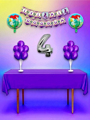 Denizkızı Temalı 4 Yaş Doğum Günü ve Özel Etkinlik Mega Kombin Seti