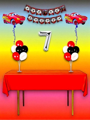Cars Temalı 7 Yaş Doğum Günü ve Özel Etkinlik Mega Kombin Seti