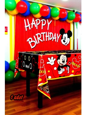 1 Adet Mickey Mouse Temalı Masa Örtüsü - Parti ve Kutlamalar Için Masa Örtüsü