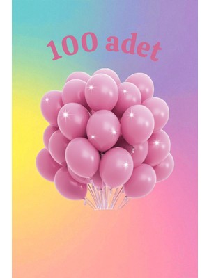 100 Adet Pembe Renk Balon Seti - Doğum Günü Parti ve Eğlenceli Etkinlikler Için