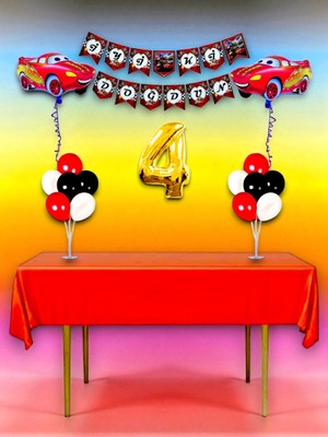 4 Yaş Cars Temalı Doğum Günü ve Özel Etkinlik Mega Kombin Seti