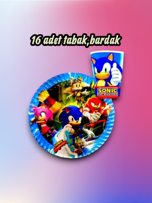 16 Kişilik Sonic Temalı Parti Seti - Doğum Günü ve Özel Kutlamalar Için