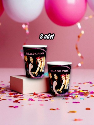 8 Adet Blackpink Temalı Bardak - Doğum Günü Parti ve Eğlenceli Etkinlikler Için
