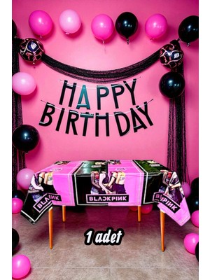 1 Adet Blackpink Temalı Masa Örtüsü - Parti ve Kutlamalar Için Masa Örtüsü