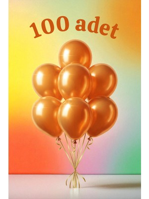 100 Adet Turuncu Renk Balon Seti - Doğum Günü Parti ve Eğlenceli Etkinlikler Için