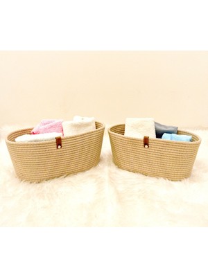 Çok Amaçlı Ikili Hasır Sepet, Banyo, Makya, Çorap ve Havlu Düzenleyici
