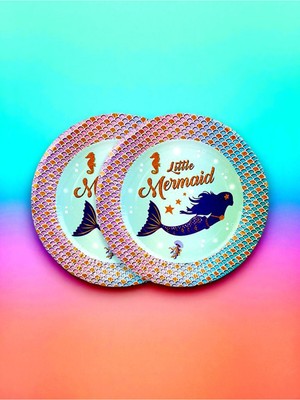 32 Kişilik Deniz Kızı Temalı Tek Kullanımlık Tabak (32 Adet)