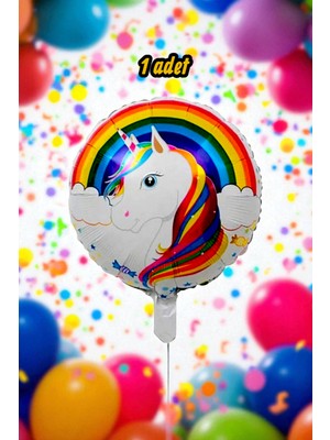 1 Adet Unicorn Temalı Folyo Balon - Parti ve Doğum Günü Kutlamaları Için