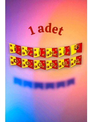 1 Adet Sarı Kırmızı Temalı Banner - Parti ve Etkinlikler Için Asılabilir Süs