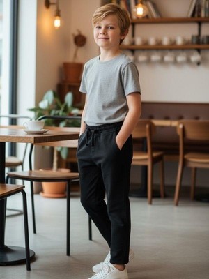 Zekids Erkek Çocuk Esnek Kumaş Beli Lastikli Pantolon