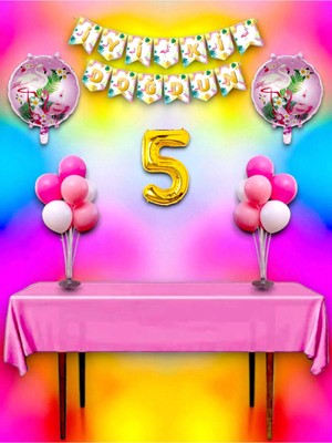 Flamingo Temalı 5 Yaş Doğum Günü ve Özel Etkinlik Mega Kombin Seti