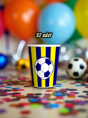 32 Adet Sarı Lacivert Temalı Bardak - Doğum Günü Parti ve Eğlenceli Etkinlikler Için