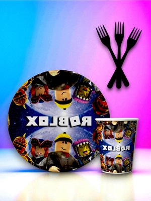 24 Kişilik Roblox Temalı Tek Kullanımlık Servis Seti