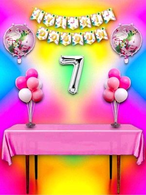 Flamingo Temalı 7 Yaş Doğum Günü ve Özel Etkinlik Mega Kombin Seti