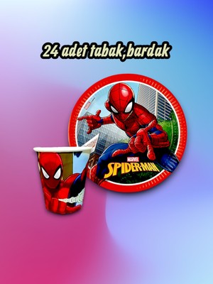 24 Kişilik Örümcek Adam Temalı Parti Seti - Doğum Günü ve Özel Kutlamalar Için