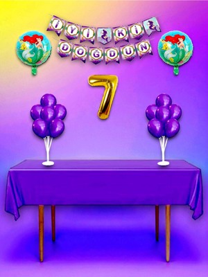 Denizkızı Temalı 7 Yaş Doğum Günü ve Özel Etkinlik Mega Kombin Seti