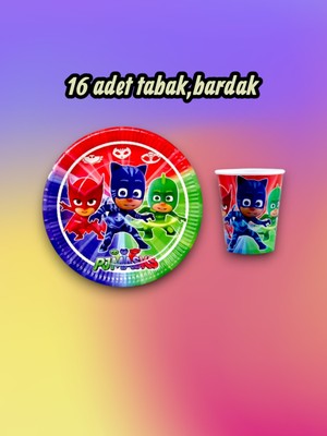 16 Kişilik Pijamask Temalı Parti Seti - Doğum Günü ve Özel Kutlamalar Için