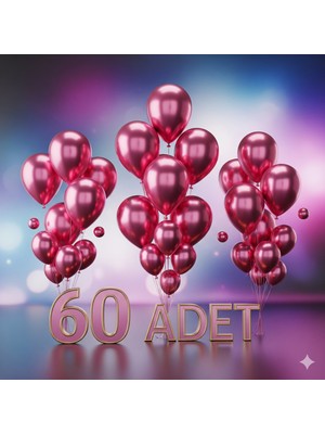 60 Adet Pembe Renk Balon Seti - Doğum Günü Parti ve Eğlenceli Etkinlikler Için
