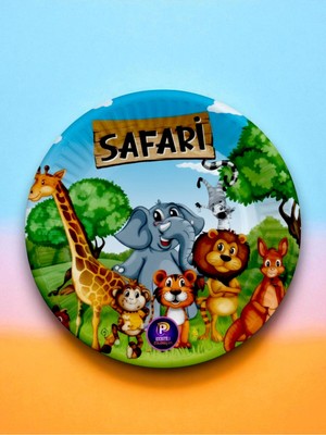 16 Kişilik Safari Temalı Tek Kullanımlık Tabak (16 Adet)